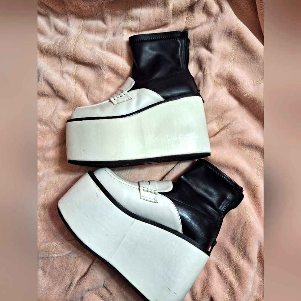 Goth Rave Faux leather Platform Shoes